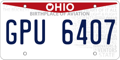 OH license plate GPU6407