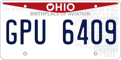 OH license plate GPU6409