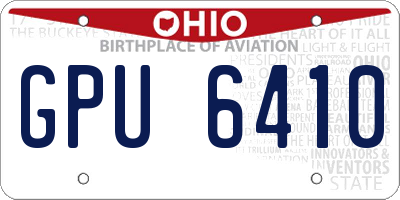 OH license plate GPU6410