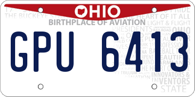 OH license plate GPU6413
