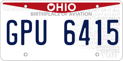 OH license plate GPU6415