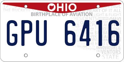 OH license plate GPU6416