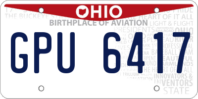 OH license plate GPU6417