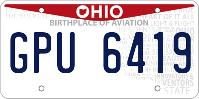 OH license plate GPU6419
