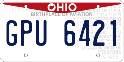 OH license plate GPU6421