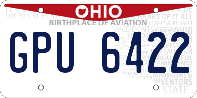 OH license plate GPU6422