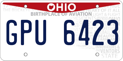 OH license plate GPU6423