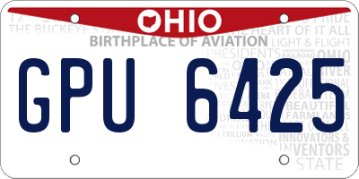 OH license plate GPU6425