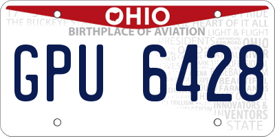 OH license plate GPU6428