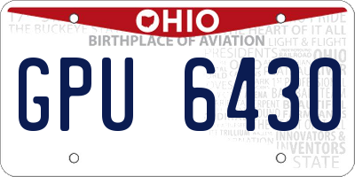 OH license plate GPU6430