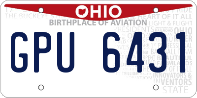 OH license plate GPU6431