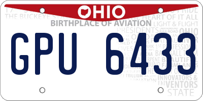 OH license plate GPU6433
