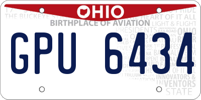 OH license plate GPU6434