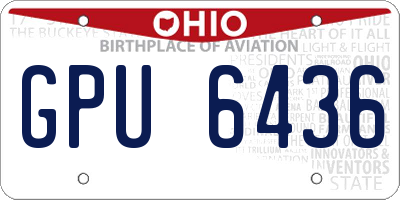OH license plate GPU6436