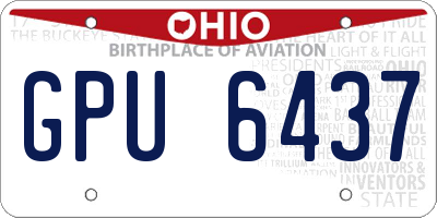 OH license plate GPU6437