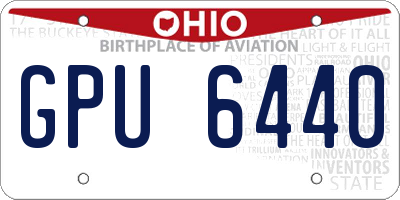 OH license plate GPU6440