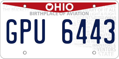 OH license plate GPU6443