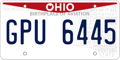 OH license plate GPU6445