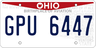 OH license plate GPU6447