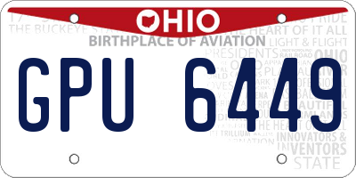 OH license plate GPU6449