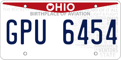 OH license plate GPU6454
