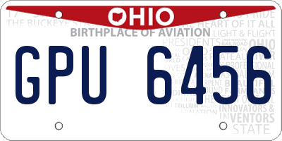 OH license plate GPU6456