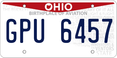 OH license plate GPU6457