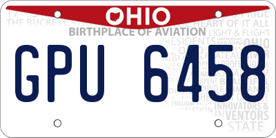 OH license plate GPU6458