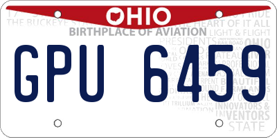 OH license plate GPU6459