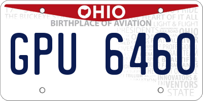 OH license plate GPU6460