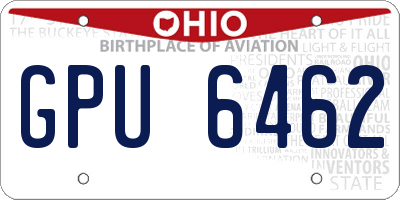 OH license plate GPU6462