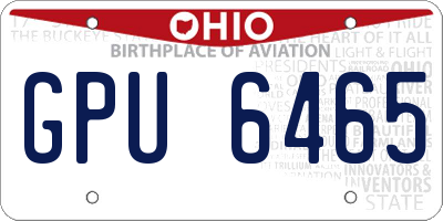 OH license plate GPU6465