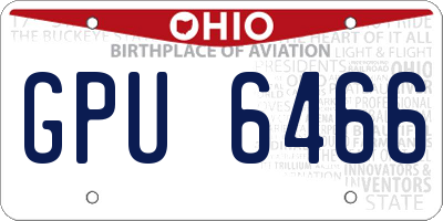 OH license plate GPU6466