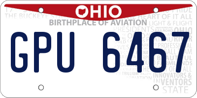 OH license plate GPU6467