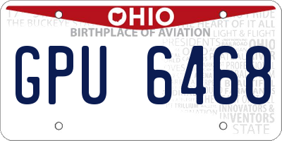 OH license plate GPU6468