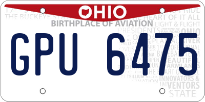 OH license plate GPU6475