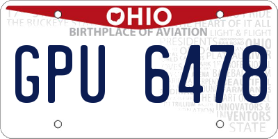 OH license plate GPU6478