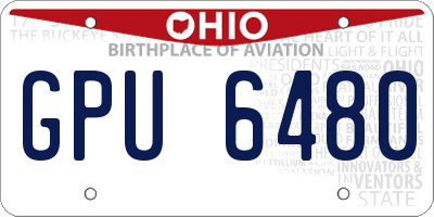 OH license plate GPU6480
