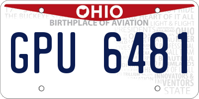 OH license plate GPU6481