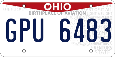 OH license plate GPU6483