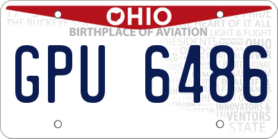 OH license plate GPU6486