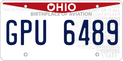 OH license plate GPU6489