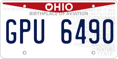 OH license plate GPU6490