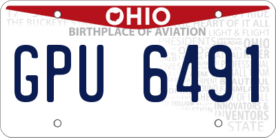 OH license plate GPU6491