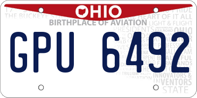 OH license plate GPU6492