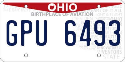 OH license plate GPU6493
