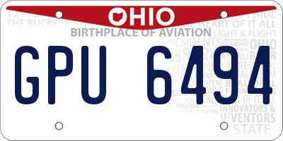 OH license plate GPU6494