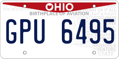OH license plate GPU6495