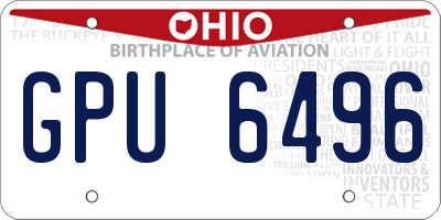 OH license plate GPU6496
