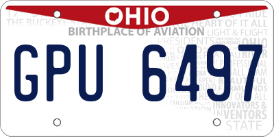 OH license plate GPU6497